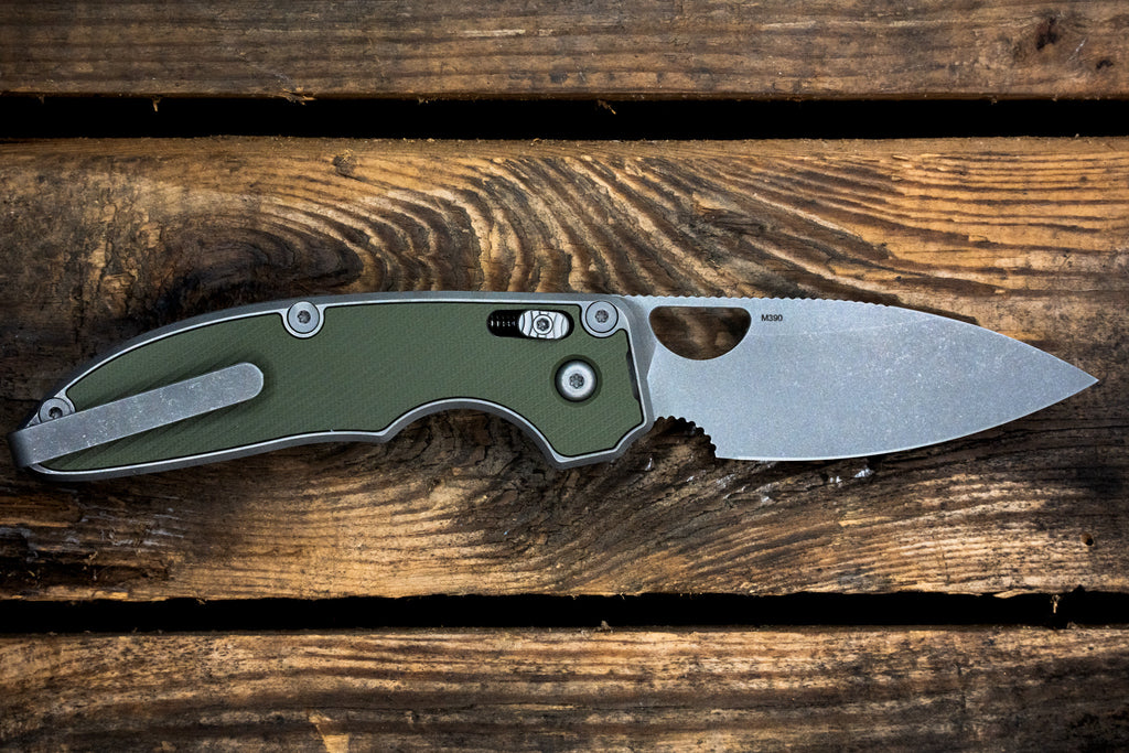 (PREORDER) Alter Folding Knife - Smooth Titanium + OD Green G10